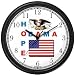 Obama - Hope - US Flag and Bald Eagle Seal - President Barack Obama Commemorative Wall Clock by WatchBuddy Timepieces (Hunter Green Frame)