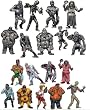18 Tiny Zombie Planet Figures