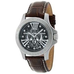 Christian Audigier Unisex ETE-110 Eternity Leather Twin Bird Stainless Steel Watch