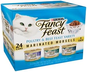 Fancy Feast Marinated Morsels Cat Food Variety Pack, Poultry and Beef, 4.50-Pound Fancy Feast Marinated Morsels Cat Food Variety Pack, Poultry and Beef, 4.50-Pound