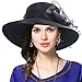 VECRY Womens Dressy Church Baptism Wedding Derby Hat (Black),M(56-58cm)