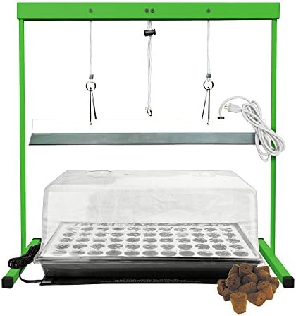 HTG Supply Seed Station - Complete Seedling Germination Kit with Grow Light and Stand