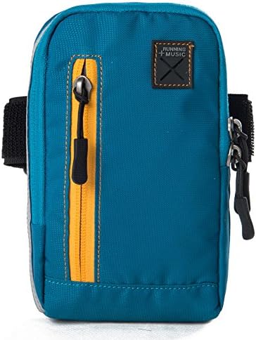 OUTDOORCHASER Running Exercise Armband Pouch with 2 Portable Pack Pocket Can Hold iPhone 6 Plus for Hiking Climbing Cycling Light Blue