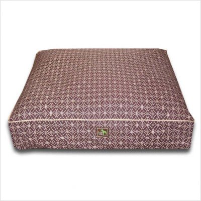 Rectangle Star Struck Chocolate Dog Bed