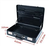 Briefcase Leather Expandable Briefcase in Faux Black Leather Roamlite 218K