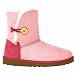UGG Bailey Button Denim Kids Sheepskin Boots (5, TeaRoseDenim)