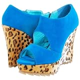 Cheetah Open Toe Wedge Ankle Boots BLUE 51c39gN1CLL. SL160 Cheetah Open Toe Wedge Ankle Boots BLUE