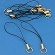 10 Gold Tone Black Cell Phone Charm Split Ring Straps