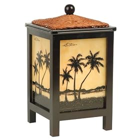 Palm Tree Wicker Accent Table Lamp