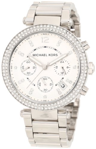 Michael Kors Parker Glitz Watch, Silver Color