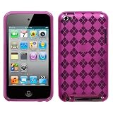 Premium TPU Flexi Soft Gel Skin Case for Apple iPod Touch 4th Generation / 4th Gen – Hot Pink Checkers Argyle Design