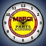 Mopar Parts Vintage Logo Lighted Wall Clock by Collectable Sign and Clock