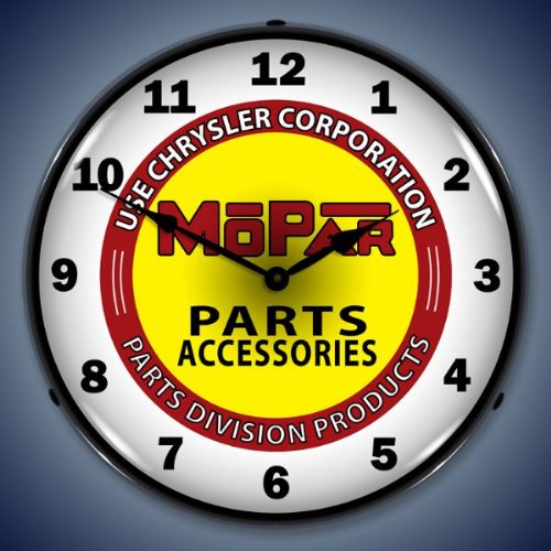 Mopar Parts Vintage Logo Lighted Wall Clock