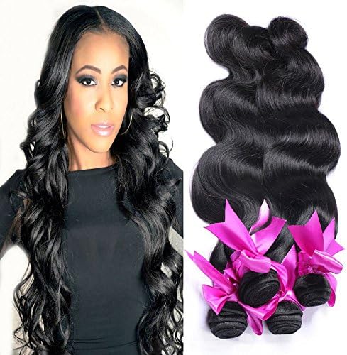 Ms Mary Brazilian Virgin Remy Human Hair Extension Weave 6A Body Wave 4 Bundles 400g Natural Black(18"18"20"20")