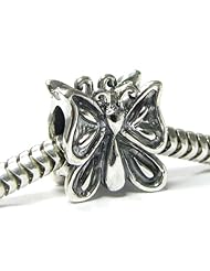 Sterling Silver Butterfly Bead For Pandora Troll European Charm Bracelets
