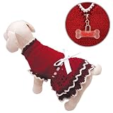 Pet Supplies : Glamourous Layered Dress - Hand Knitted with 100% Wool - Large