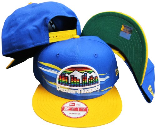 Denver Nuggets Blue / Yellow Two Tone Plastic Snapback Adjustable Plastic Snap Back Hat / Cap