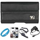 Black Portola Leather Carrying Holster with Fixed Belt-Clip and Magnetic Cl ....