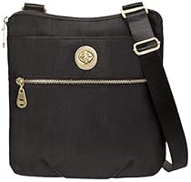 Baggallini Hanover Travel Crossbody Bag Gold Hardware, Black, One Size
