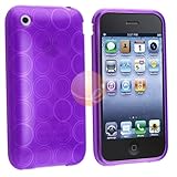 TPU Rubber Skin Case Compatible With Apple iPhone 3G / 3GS, Clear Purple Ci ....