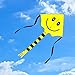 Hengda Kite For Kids YELLOW 47-inch Smiling Face Kite Delta Outdoor Sports Toy For Children