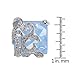 VictoriasJewelry Large White Gold Opaque Blue Square Cocktail Ring