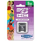Integral Micro SDHC Media Memory Card with SD Adaptor Capacity 8GB Ref INMSDH8G4V2