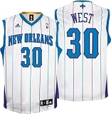 David West Jersey: adidas White Replica #30 New Orleans Hornets Jersey