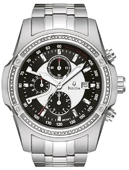 Bulova #96E108 Men's Diamond Accented Stainless Steel Chronograph Watch