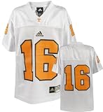 Tennessee Volunteers Youth -No. 16- White Replica Football Jersey