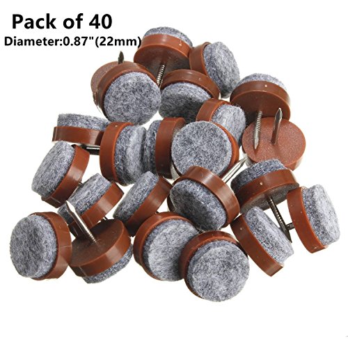 Huanx35 pack of 40 heavy duty felt nail-on slider glide pad furni…