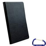 Gizmo Dorks Slim Frameless Leather Case (Black) with Carabiner Key Chain for the Coby MID7042 Tablet