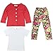 Jastore 3Pcs Baby Girls Flower Clothing Sets Coat+Shirt+Floral Pants