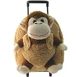 51c3qHGeymL. SL160  Kids Beige Rolling Backpack With Monkey Stuffie  Affordable Gift for your Little One! Item #DKKI 8095C
