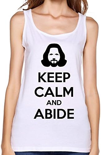 RUIFENG Women's Keep Calm Abide Funny Top- XL White