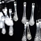 Juzihao 6.5M 30球 ソーラーLEDイルミネーション & 水滴形LEDライト & ストリングライト——祝日/クリスマス/結婚式/ガーデン/パーティ/室外など飾りライト　防水で自動発光 (真