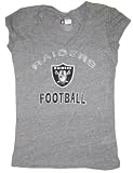 Oakland Raiders NFL Women's Team Apparel Tri-Blend V-Neck Tee Shirt - Large