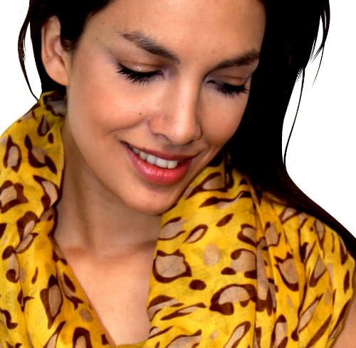 Toast Accessories Women's Infinity Scarves Leopard Animal Print 180 X 100CM Yellow