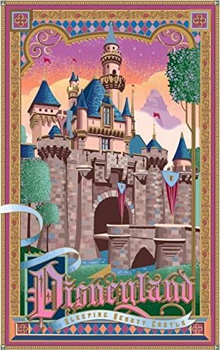 Retro Disneyland Sleeping Beauty Castle Poster 2"x3"- Refrigerator/Locker magnet-