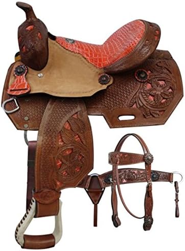 12",13" Double T Pony/youth Barrel Style Saddle Set. Semi Quarter Horse Bars (12")