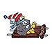 ID 8200A Penguin Riding Sled Patch Winter Playing Embroidered Iron On Applique