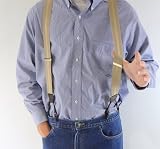 2 Tone Tan Striped Double-up Holdup Suspenders