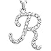 Alphabet Initial Letter R Pendant Necklace Charm Teens Ladies Fashion Jewelry