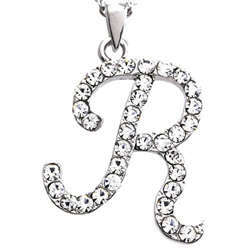 Alphabet Initial Letter R Pendant Necklace Charm Teens Ladies Fashion Jewelry
