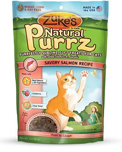 Zuke's Natural Purrz Purrfectly Sublime Soft Treats for Cats, Savory Salmon Recipe, 3-Ounce