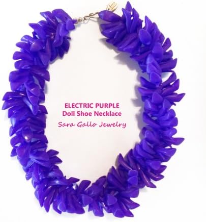 Electric Purple Doll Shoe Necklace