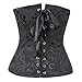 Everbellus Womens 24 Spiral Steel Boned Satin Underbust Waist Training Brocade Corset