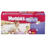 Huggies Little Movers Diapers, Size 4, 108-Count