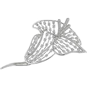 18K White Gold 2-3 4 ctw Diamond Flower Brooch G-H-I,SI2-SI3 by