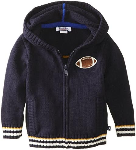 Kitestrings Baby-Boys Infant Cotton Intarsia Zip Up Cardigan Sweater with Hood